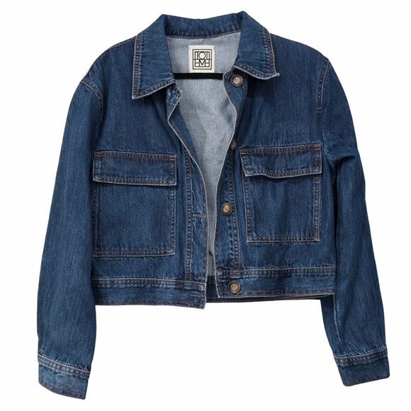 TOTEME Cropped Denim Jacket – EU 36 (US 2-4) NWOT - Picture 2 of 9
